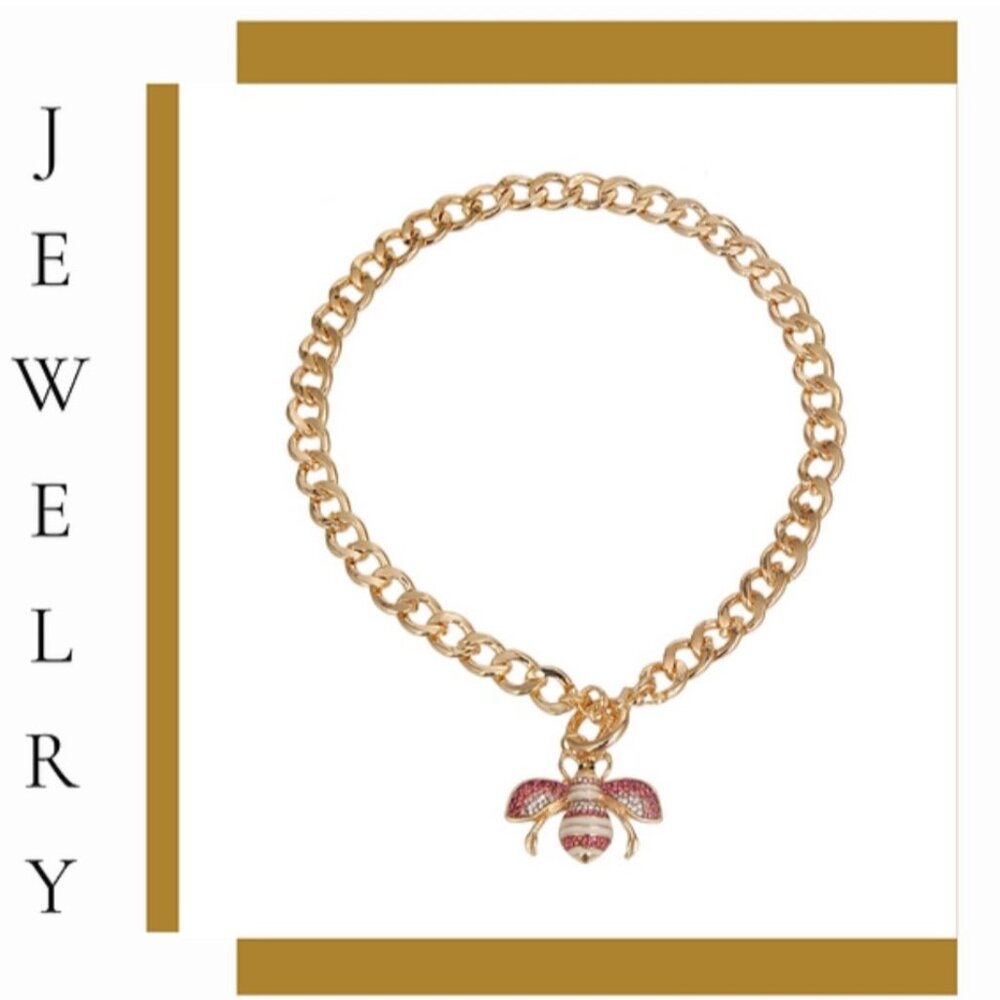 Pink Bee Toggle Necklace